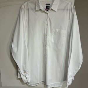 GAP Classic White Poplin Button Down Shirt XXL Tall